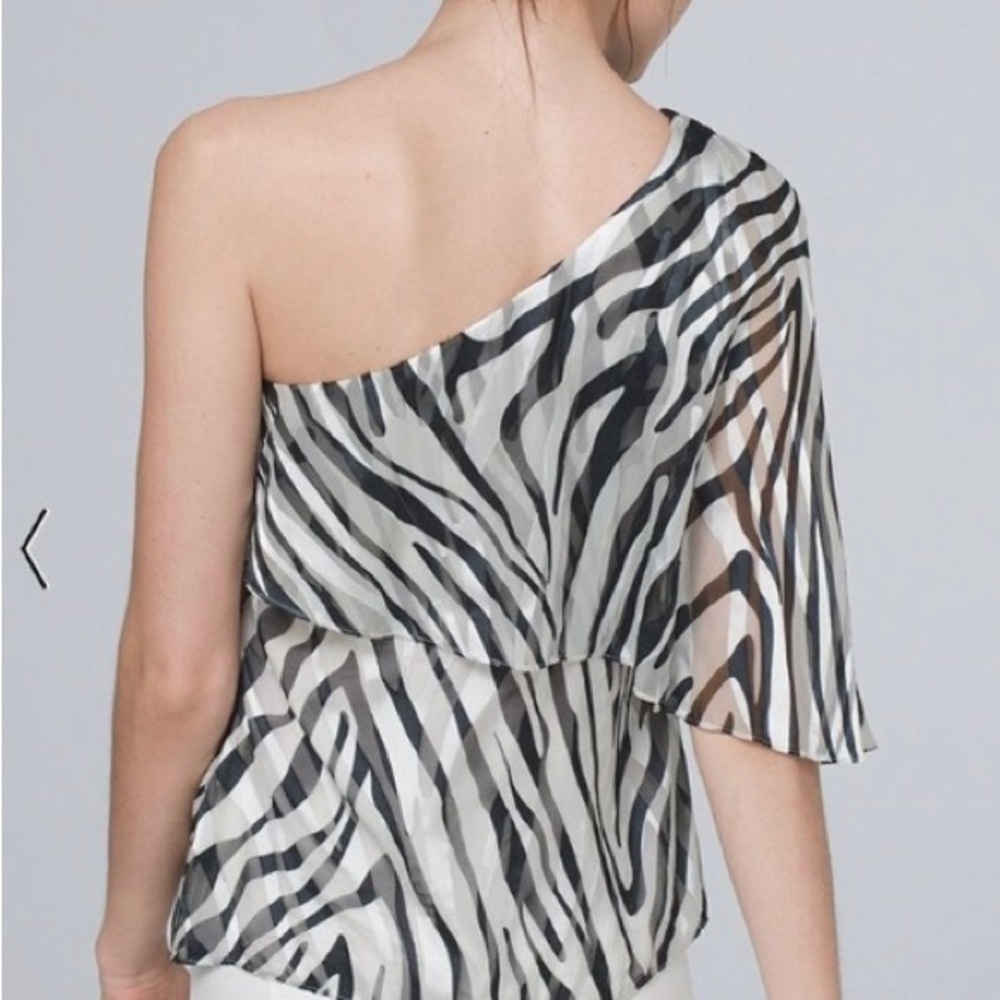 WHBM off the shoulder top, side zipper sz 12